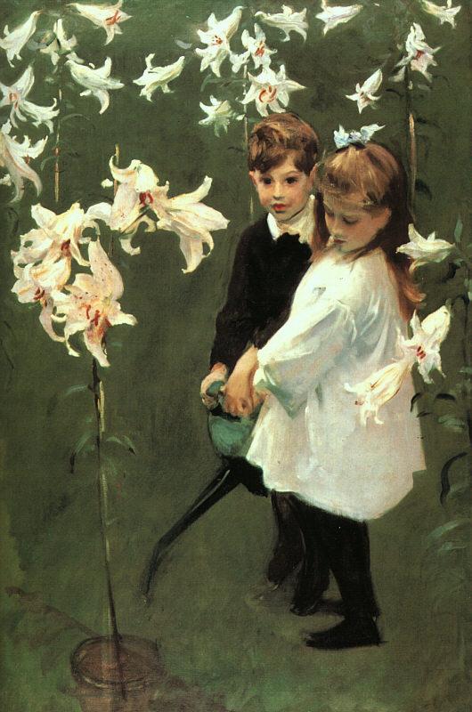 John Singer Sargent Garden Study of the Vickers Children Sweden oil painting art